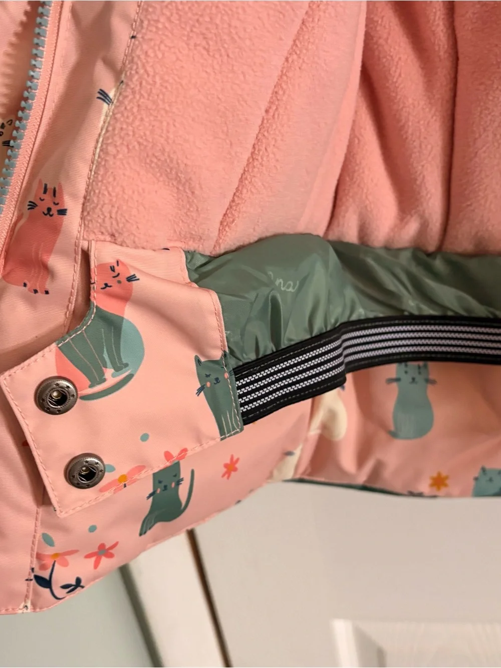 Children’s Girls Deux par Deux Winter Snow Jacket Printed Novelty Cats Sz 6